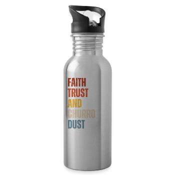 Faith Trust Churros mexicains vintage - Gourde avec paille intégrée - argent clair - Droite