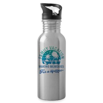 Vacances d’été en famille Créer des souvenirs - Gourde avec paille intégrée - argent clair - Droite