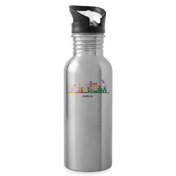 Dublin Skyline Dublin - Water bottle with straw - silver - Right