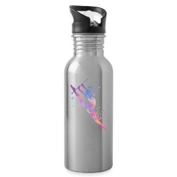 Gymnastin Mit Taktstock Rhythmische Sportgymnastik - Trinkflasche mit integriertem Trinkhalm - Lightsilver - Rechts