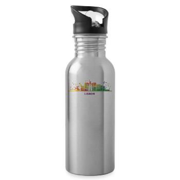 Lisbonne Skyline Lisbonne - Gourde avec paille intégrée - argent clair - Droite