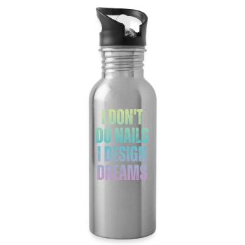 Ich Mache Keine Nägel, Ich Entwerfe Träume - Trinkflasche mit integriertem Trinkhalm - Lightsilver - Rechts