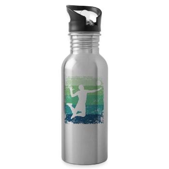 Volleyball Player Retro Beach Volleyball - Water bottle with straw - silver - Right