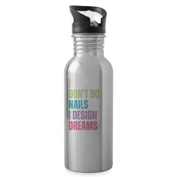Ich Mache Keine Nägel, Ich Entwerfe Träume - Trinkflasche mit integriertem Trinkhalm - Lightsilver - Rechts