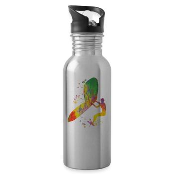 Wing Foil Wingsurfing Frau Foil Wing - Trinkflasche mit integriertem Trinkhalm - Lightsilver - Rechts