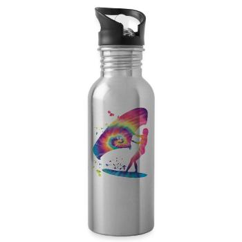 Wing Foil Wingsurfing Frau Foil Wing - Trinkflasche mit integriertem Trinkhalm - Lightsilver - Rechts