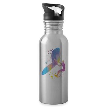 Wing Foil Wingsurfing Frau Foil Wing - Trinkflasche mit integriertem Trinkhalm - Lightsilver - Rechts