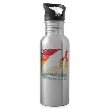 Flügelfolie Wingsurfing Retro-folie Flügel - Trinkflasche mit integriertem Trinkhalm - Lightsilver - Rechts