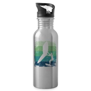Flügelfolie Wingsurfing Retro-folie Flügel - Trinkflasche mit integriertem Trinkhalm - Lightsilver - Rechts