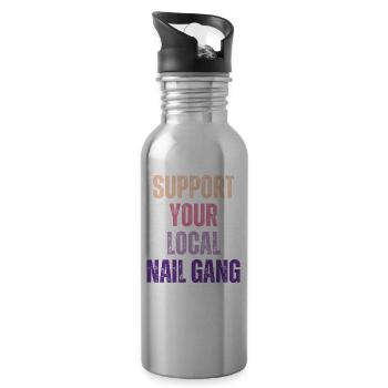 Unterstützen Sie Ihren Lokalen Nail Gang Nail Tech - Trinkflasche mit integriertem Trinkhalm - Lightsilver - Rechts