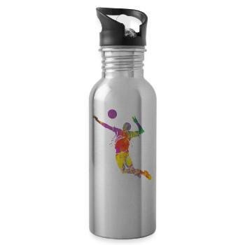 Joueurs de volley-ball enfants beach-volley - Gourde avec paille intégrée - argent clair - Droite