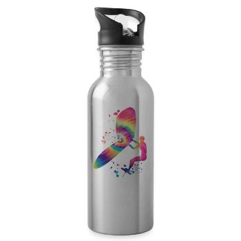 Wing Foil Wingsurfing Frau Foil Wing - Trinkflasche mit integriertem Trinkhalm - Lightsilver - Rechts