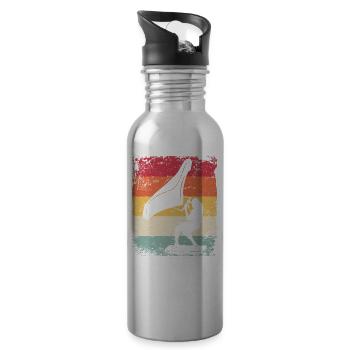 Flügelfolie Wingsurfing Retro-folie Flügel - Trinkflasche mit integriertem Trinkhalm - Lightsilver - Rechts