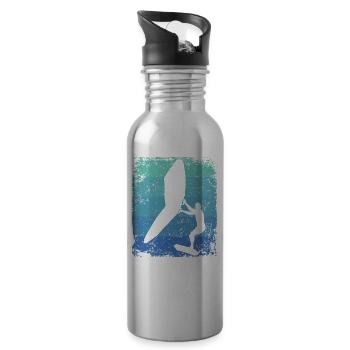 Flügelfolie Wingsurfing Retro-folie Flügel - Trinkflasche mit integriertem Trinkhalm - Lightsilver - Rechts