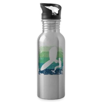 Flügelfolie Wingsurfing Retro-folie Flügel - Trinkflasche mit integriertem Trinkhalm - Lightsilver - Rechts