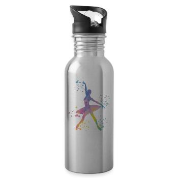 Ballet Dancer Colorsplash Ballerina - Water bottle with straw - silver - Right