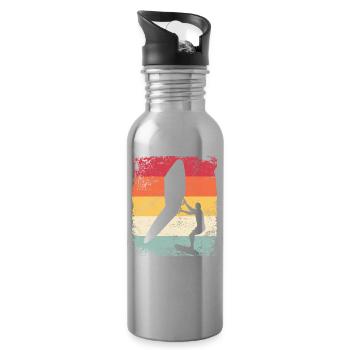 Flügelfolie Wingsurfing Retro-folie Flügel - Trinkflasche mit integriertem Trinkhalm - Lightsilver - Rechts