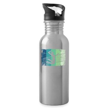 Volleyball Player Retro Beach Volleyball - Water bottle with straw - silver - Right