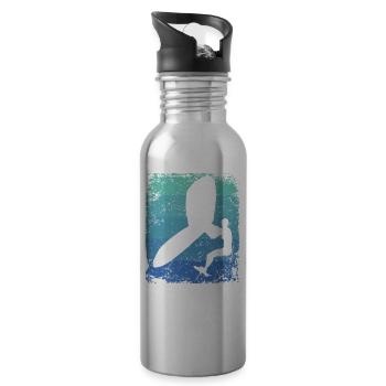 Flügelfolie Wingsurfing Retro-folie Flügel - Trinkflasche mit integriertem Trinkhalm - Lightsilver - Rechts