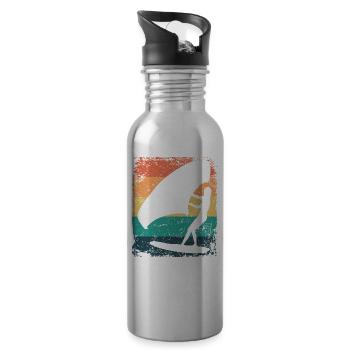 Flügelfolie Wingsurfing Retro-folie Flügel - Trinkflasche mit integriertem Trinkhalm - Lightsilver - Rechts