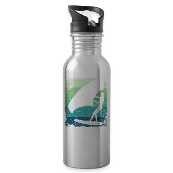 Flügelfolie Wingsurfing Retro-folie Flügel - Trinkflasche mit integriertem Trinkhalm - Lightsilver - Rechts