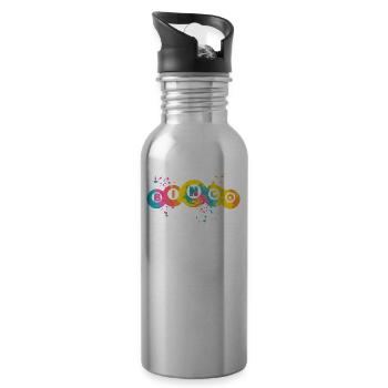 Bingo Bälle Farbsprotzer Frauen Männer Bingo - Trinkflasche mit integriertem Trinkhalm - Lightsilver - Rechts