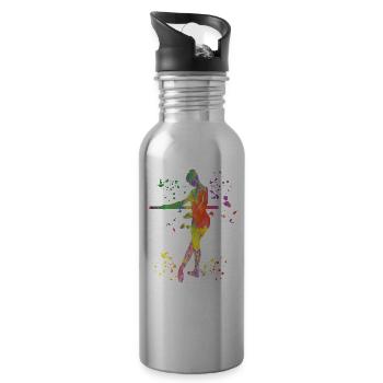 Ballet Dancer Colorsplash Ballerina - Water bottle with straw - silver - Right