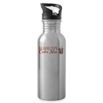 Blood Type Cuba Libre Cocktail Barkeeper - Trinkflasche mit integriertem Trinkhalm - Lightsilver - Rechts