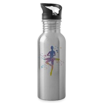 Ballet Dancer Colorsplash Ballerina - Water bottle with straw - silver - Right
