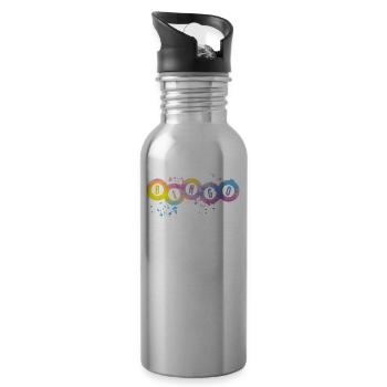Bingo Bälle Farbsprotzer Frauen Männer Bingo - Trinkflasche mit integriertem Trinkhalm - Lightsilver - Rechts