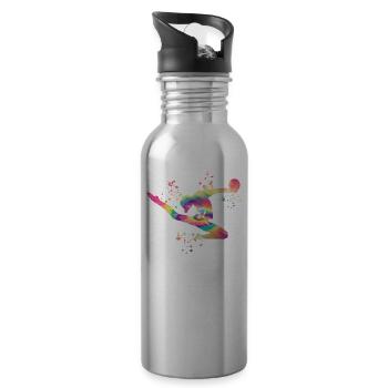 Gymnast with ball rhythmic gymnastics - Water bottle with straw - silver - Right