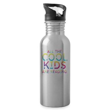 Alle Coolen Kids Lesen Lehrer - Trinkflasche mit integriertem Trinkhalm - Lightsilver - Rechts