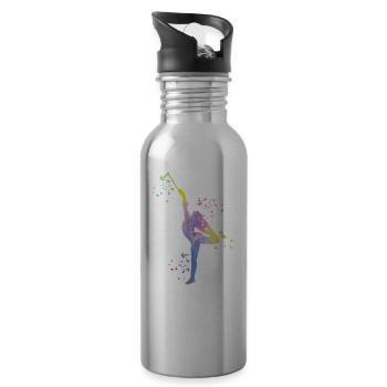 Gymnastin Mit Taktstock Rhythmische Sportgymnastik - Trinkflasche mit integriertem Trinkhalm - Lightsilver - Rechts