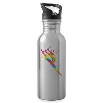 Gymnastin Mit Baton Rhythmische Gymnastik - Trinkflasche mit integriertem Trinkhalm - Lightsilver - Rechts