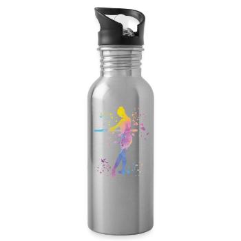 Ballet Dancer Colorsplash Ballerina - Water bottle with straw - silver - Right