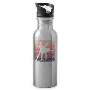 Ballett Tanz Paar Vintage Ballerina - Trinkflasche mit integriertem Trinkhalm - Lightsilver - Rechts