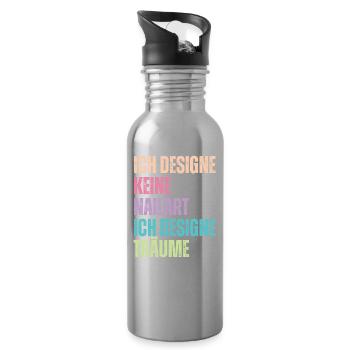 Ich designe keine Nailart Nageldesignerin - Trinkflasche mit integriertem Trinkhalm - Lightsilver - Rechts