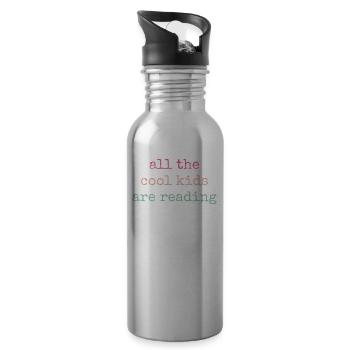 Alle Coolen Kids Lesen Lehrer - Trinkflasche mit integriertem Trinkhalm - Lightsilver - Rechts