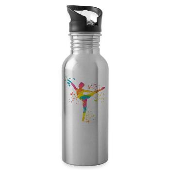 Ballet Danseur Colorsplash Man Ballerino - Gourde avec paille intégrée - argent clair - Droite