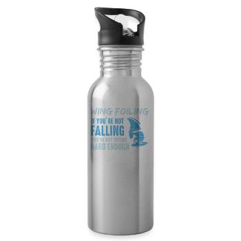 Flügel Folie Wingsurfing Folie Flügel - Trinkflasche mit integriertem Trinkhalm - Lightsilver - Rechts