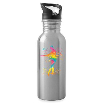 Ballet Dancer Colorsplash Ballerina - Water bottle with straw - silver - Right