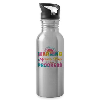 Warning moms Trip In Progress - Trinkflasche mit integriertem Trinkhalm - Lightsilver - Rechts