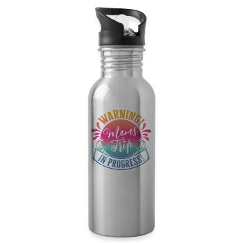 Warning moms Trip In Progress - Trinkflasche mit integriertem Trinkhalm - Lightsilver - Rechts