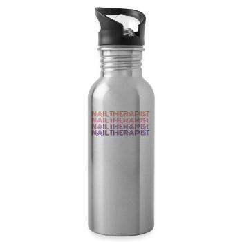 Thérapeute des ongles Drôle Nail Art Nail Tech - Gourde avec paille intégrée - argent clair - Droite