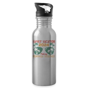 Sommerurlaub Familienurlaub - Trinkflasche mit integriertem Trinkhalm - Lightsilver - Rechts