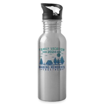 Familienurlaub Making Memories - Trinkflasche mit integriertem Trinkhalm - Lightsilver - Rechts