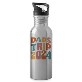 Voyage des papas 2024 - Gourde avec paille intégrée - argent clair - Droite