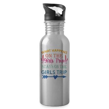 What Happens On The Girls Trip - Trinkflasche mit integriertem Trinkhalm - Lightsilver - Rechts