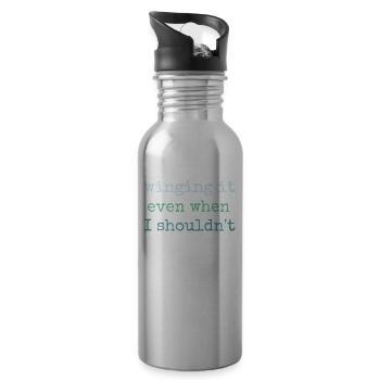 Winging It Even When Wingsurfing - Water bottle with straw - silver - Right