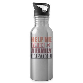 Hilfe, Ich Bin Im Familienurlaub - Trinkflasche mit integriertem Trinkhalm - Lightsilver - Rechts
